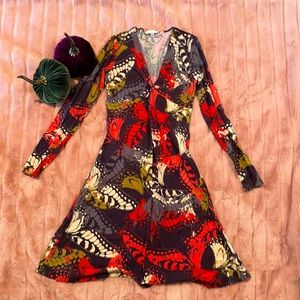 Gorgeous fall dress with abstract butterflies